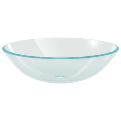 Koupelnové Umyvadlo S Baterií A Výpustí Průhledné Tvrzené Sklo