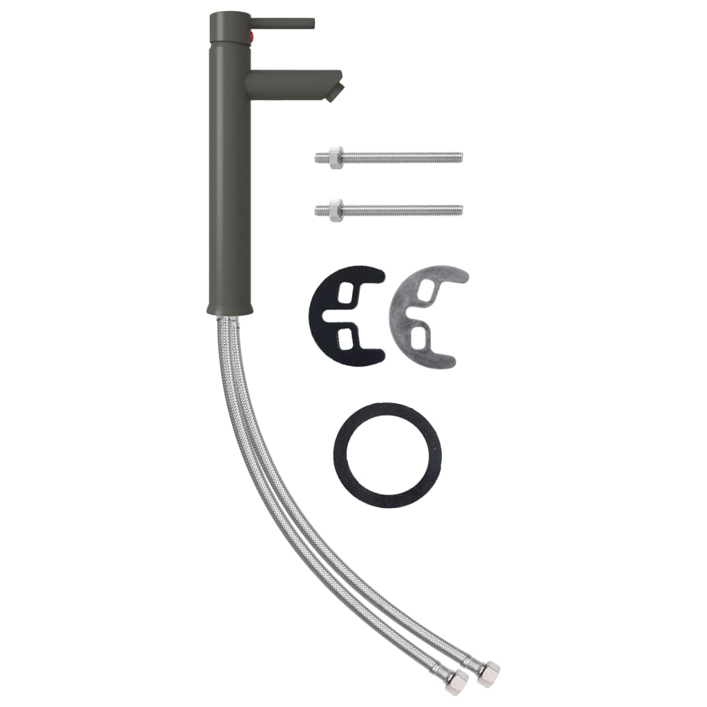 Koupelnové Umyvadlo S Baterií A Výpustí Černé Tvrzené Sklo