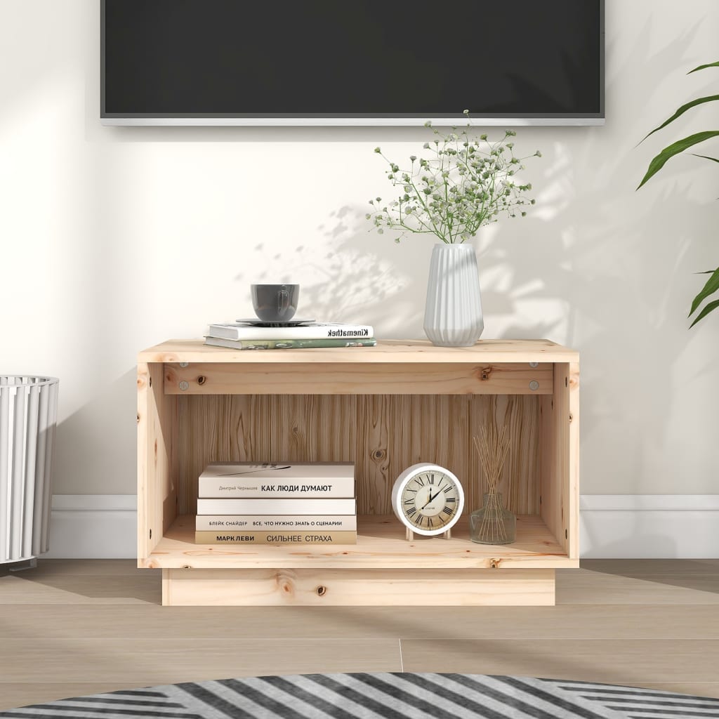 Tv Skříňka Černá 60 X 35 X 35 Cm Masivní Borové Dřevo