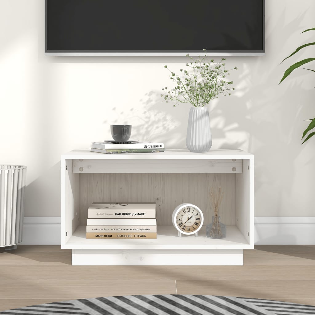 Tv Skříňka Černá 60 X 35 X 35 Cm Masivní Borové Dřevo