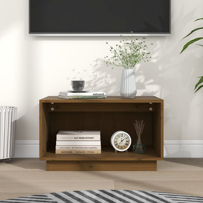 Tv Skříňka Černá 60 X 35 X 35 Cm Masivní Borové Dřevo