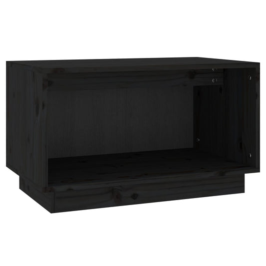 Tv Skříňka Černá 60 X 35 X 35 Cm Masivní Borové Dřevo