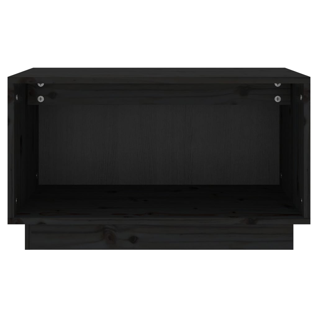 Tv Skříňka Černá 60 X 35 X 35 Cm Masivní Borové Dřevo