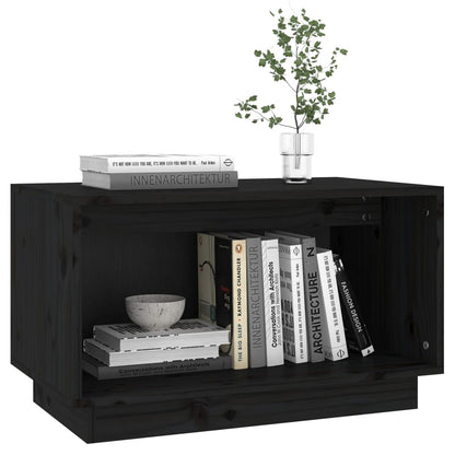 Tv Skříňka Černá 60 X 35 X 35 Cm Masivní Borové Dřevo
