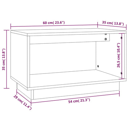 Tv Skříňka Černá 60 X 35 X 35 Cm Masivní Borové Dřevo