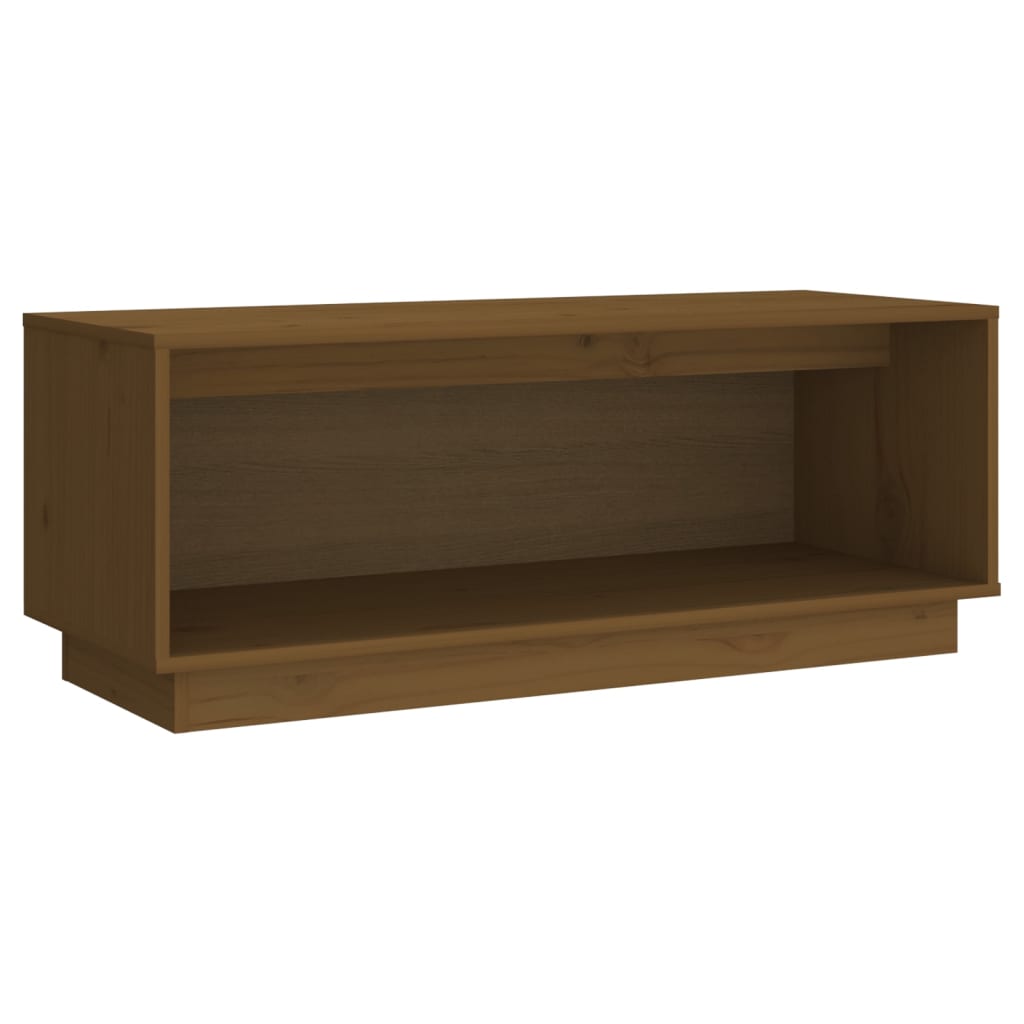 Tv Skříňka Medově Hnědá 90 X 35 X 35 Cm Masivní Borové Dřevo