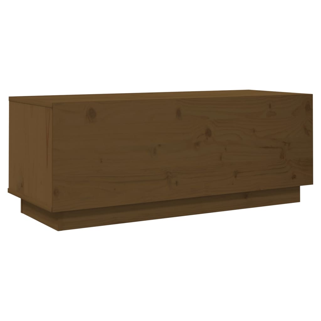 Tv Skříňka Medově Hnědá 90 X 35 X 35 Cm Masivní Borové Dřevo