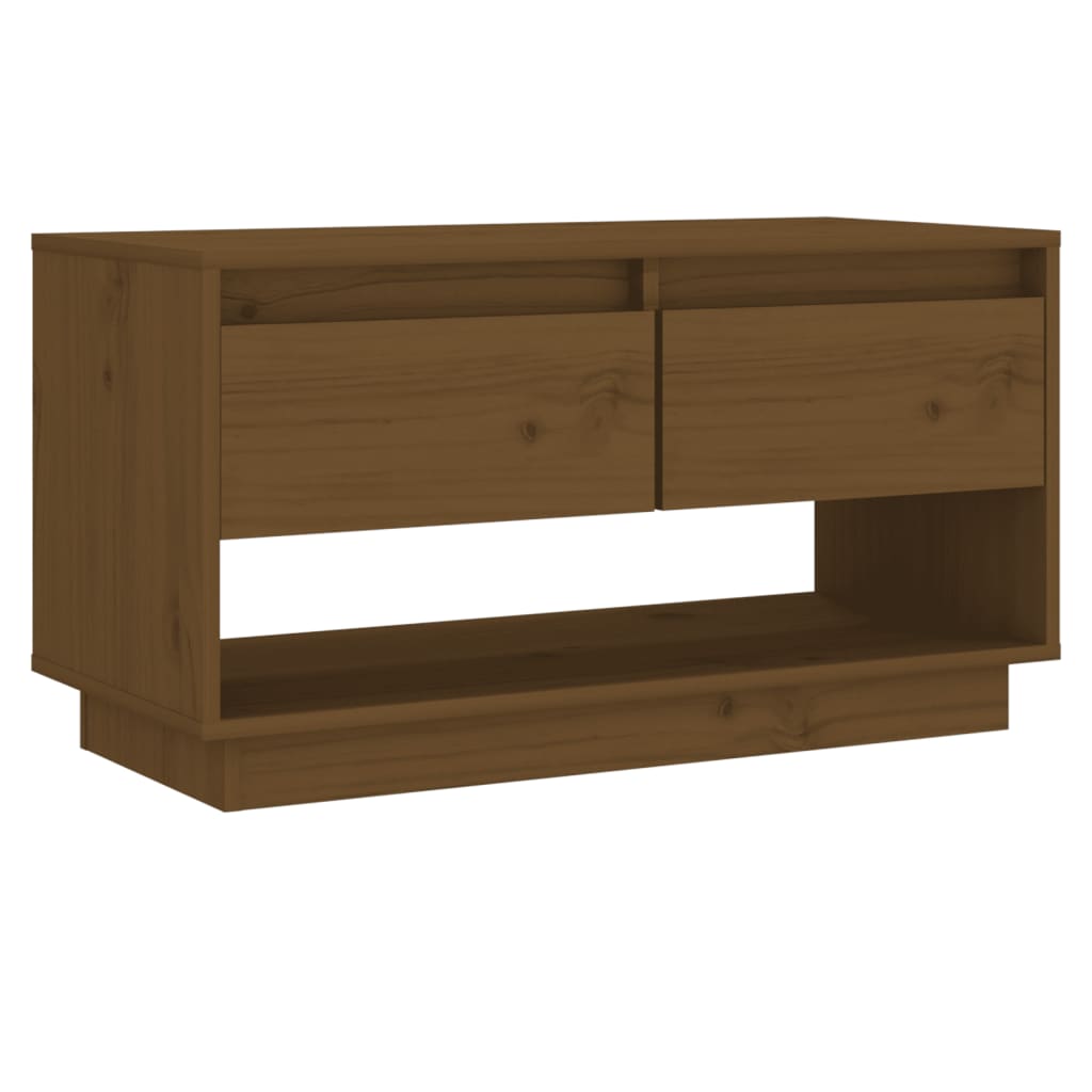 Tv Skříňka Medově Hnědá 74 X 34 X 40 Cm Masivní Borové Dřevo