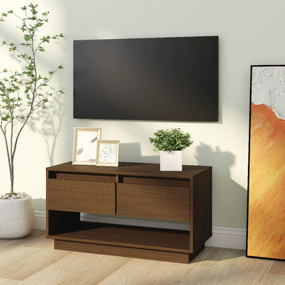 Tv Skříňka Medově Hnědá 74 X 34 X 40 Cm Masivní Borové Dřevo