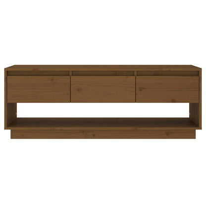 Tv Skříňka Medově Hnědá 110,5 X 34 X 40 Cm Masivní Borové Dřevo