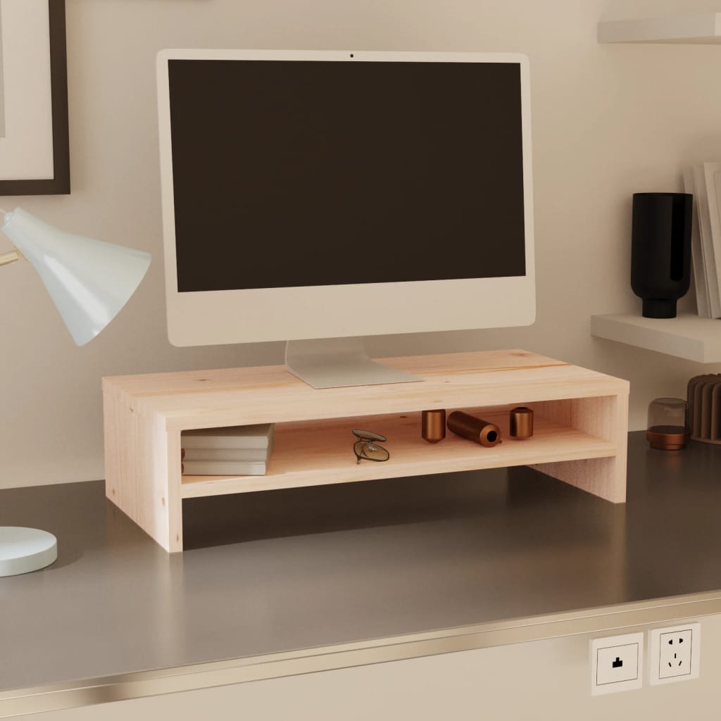 Stojan Na Monitor 50 X 24 X 13 Cm Masivní Borové Dřevo