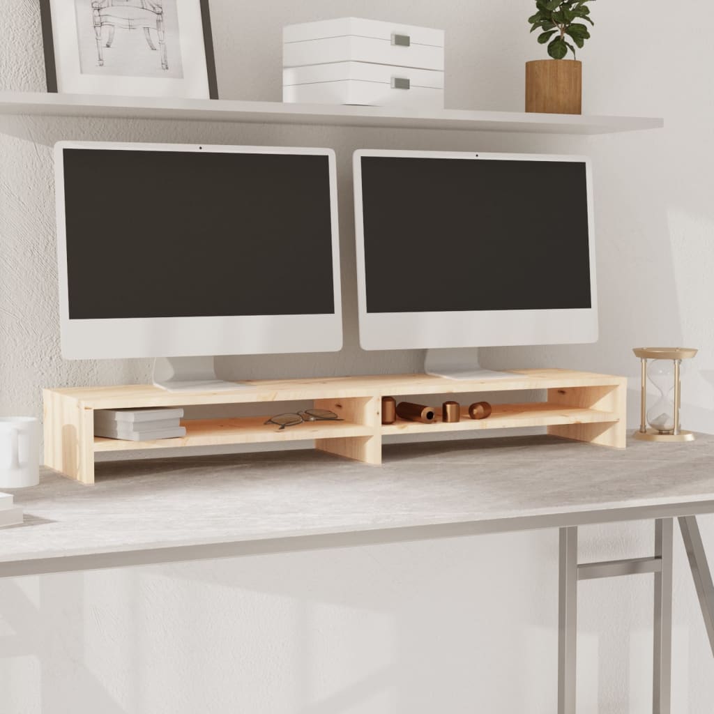 Stojan Na Monitor 100 X 24 X 13 Cm Masivní Borové Dřevo