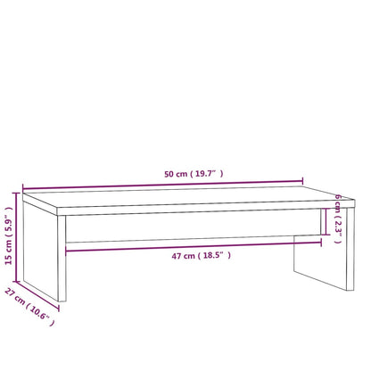 Stojan Na Monitor 50 X 27 X 15 Cm Masivní Borové Dřevo