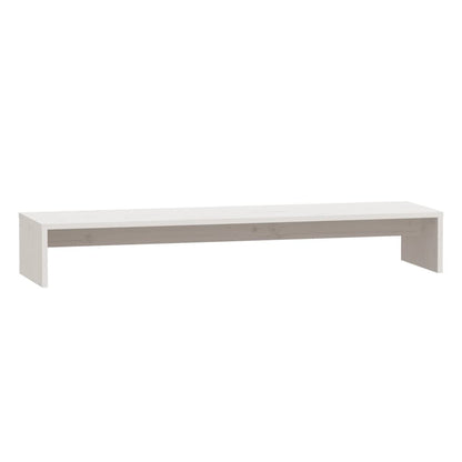 Stojan Na Monitor Bílý 100 X 27 X 15 Cm Masivní Borové Dřevo