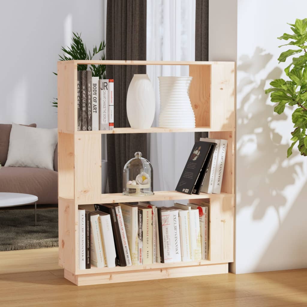 Knihovna / Dělicí Stěna Medově Hnědá 80X25X101 Cm Masivní Dřevo
