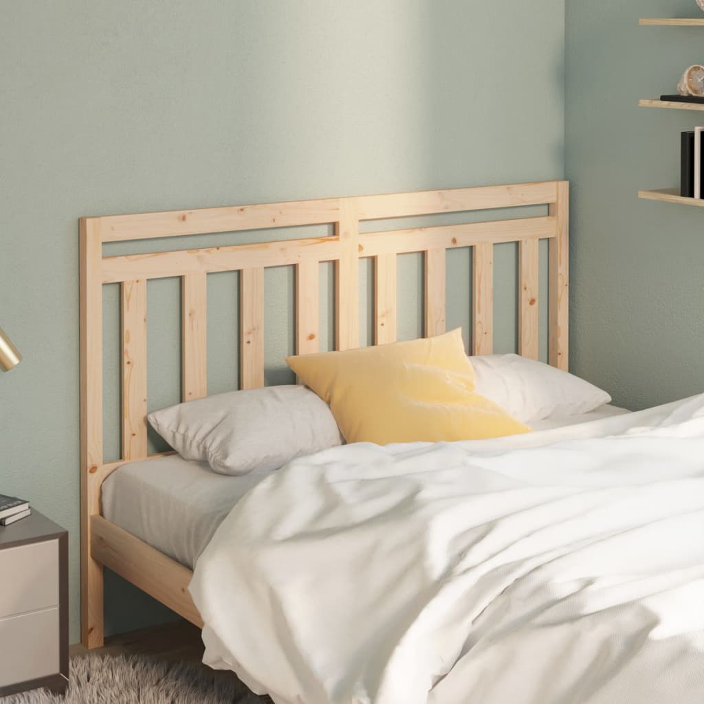 Čelo Postele Šedé 126 X 4 X 100 Cm Masivní Borovice