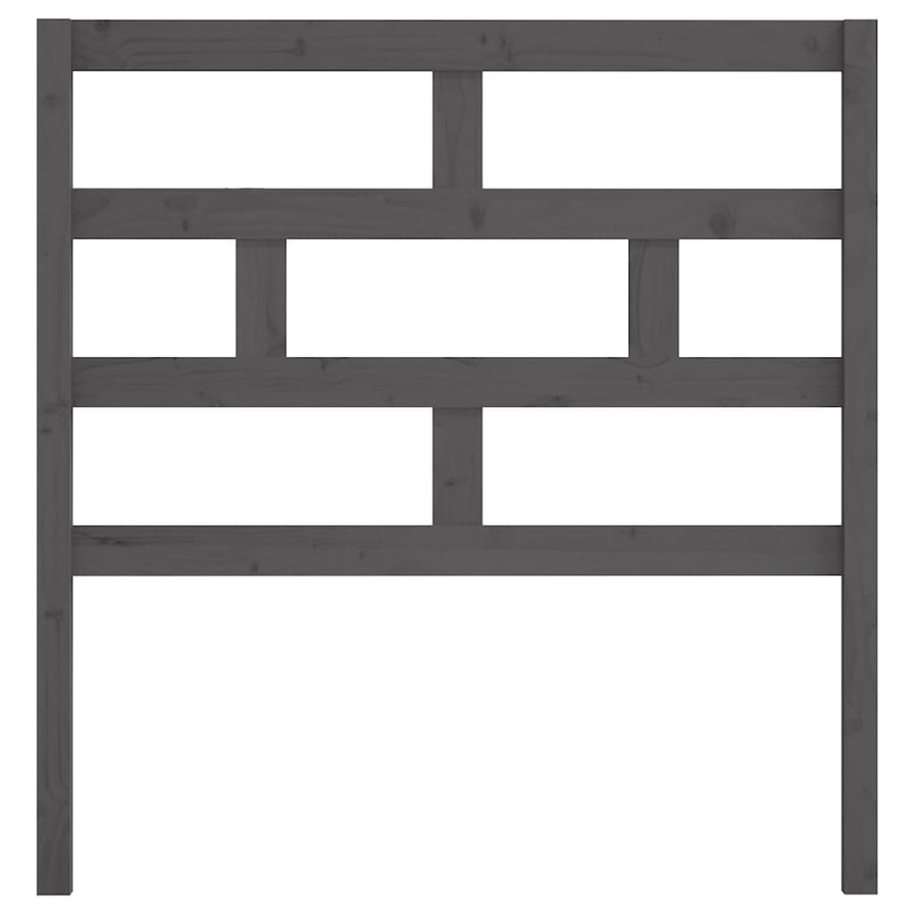 Čelo Postele Šedé 106 X 4 X 100 Cm Masivní Borovice