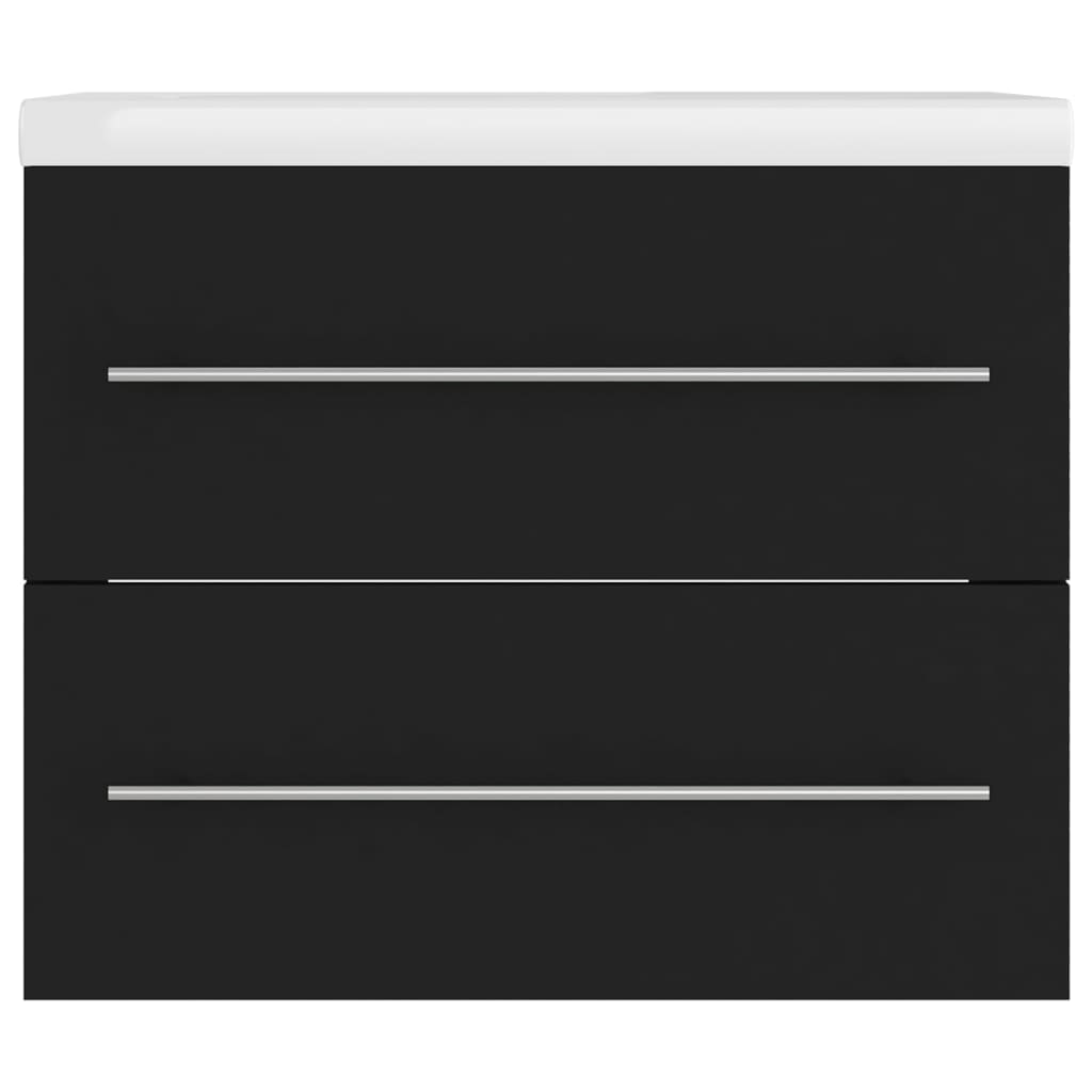 Skříňka Se Zápustným Umyvadlem Černá Dřevotříska Černá