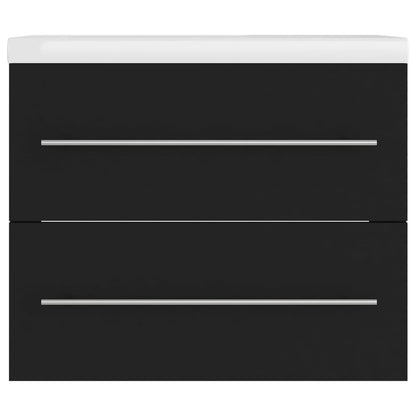 Skříňka Se Zápustným Umyvadlem Černá Dřevotříska Černá