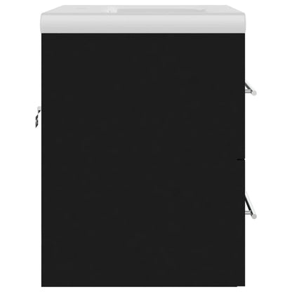 Skříňka Se Zápustným Umyvadlem Černá Dřevotříska Černá