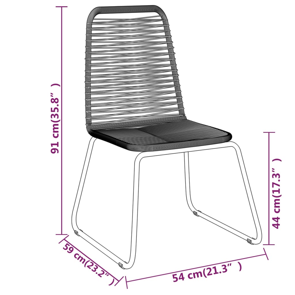 3Dílný Zahradní Jídelní Set Černý