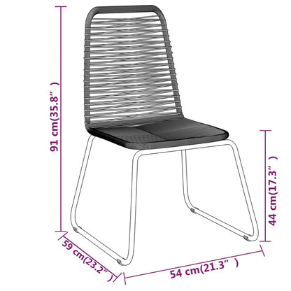 3Dílný Zahradní Jídelní Set Černý