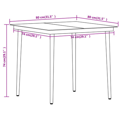 5Dílný Zahradní Jídelní Set Černý