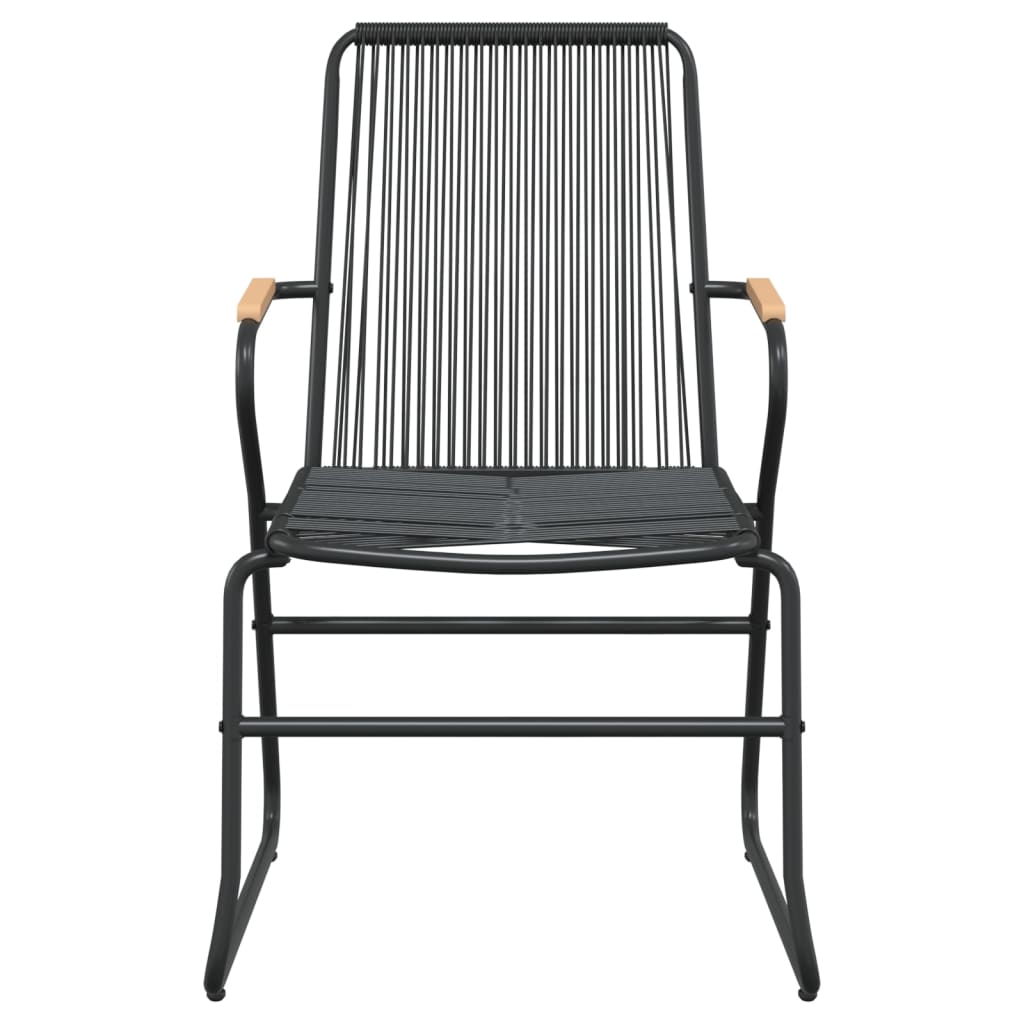 9Dílný Zahradní Jídelní Set Černý Pvc Ratan