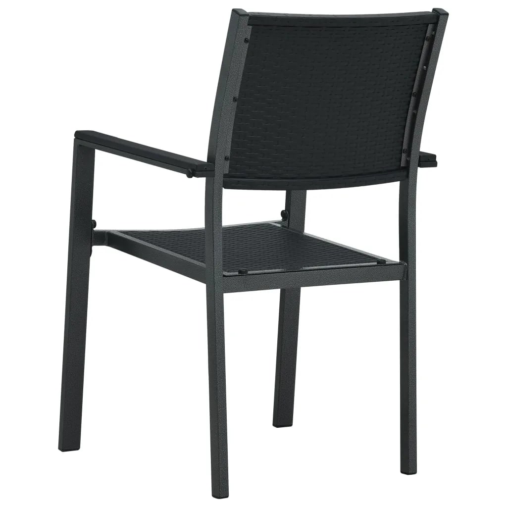 3Dílný Zahradní Jídelní Set Černý