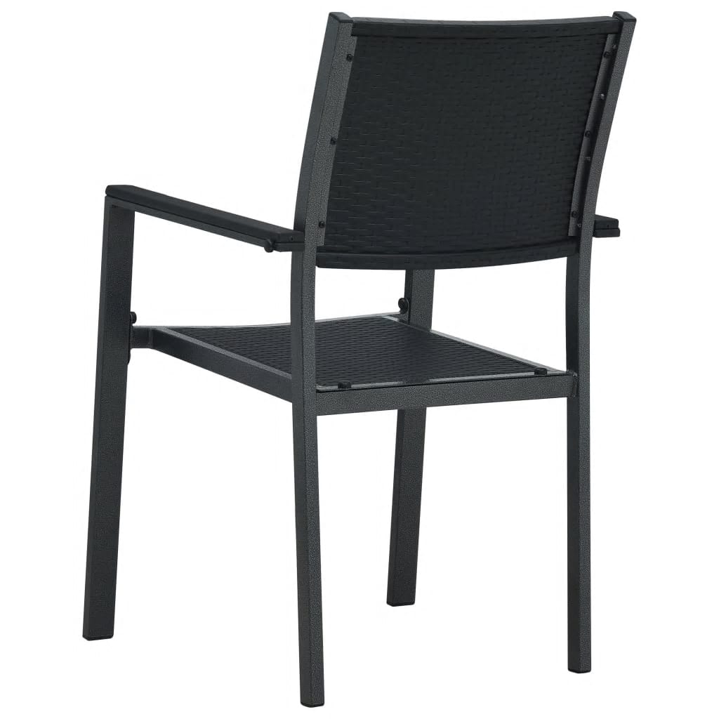 5Dílný Zahradní Jídelní Set Černý