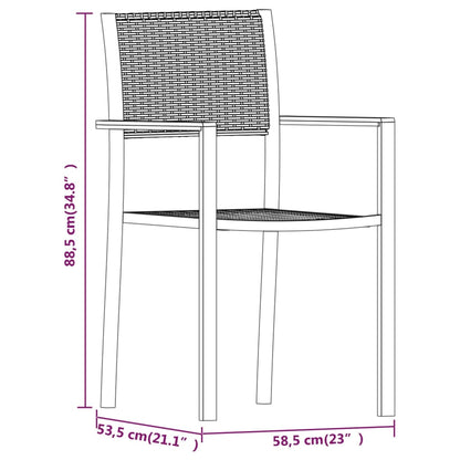 9Dílný Zahradní Jídelní Set Černý
