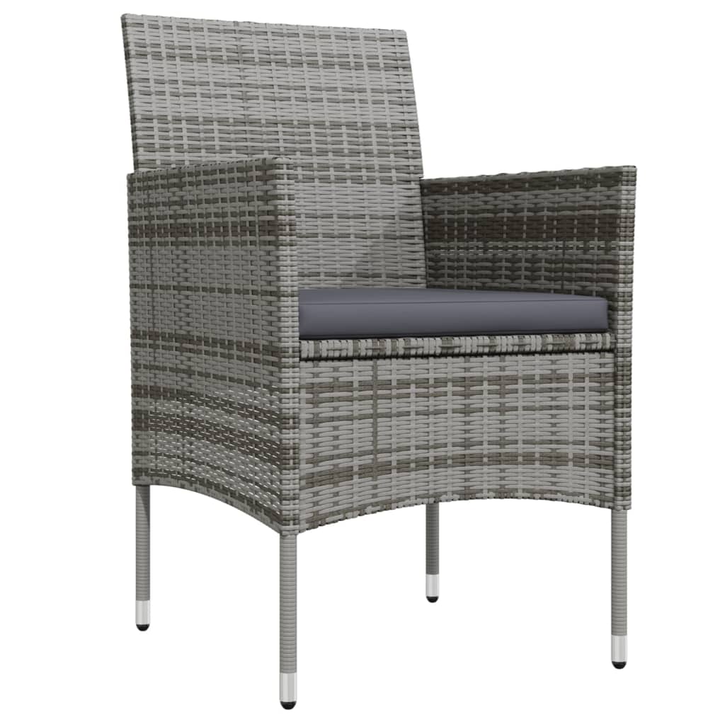 5Dílný Zahradní Jídelní Set S Poduškami Šedý A Černý