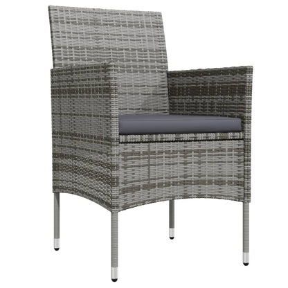 5Dílný Zahradní Jídelní Set S Poduškami Šedý A Černý