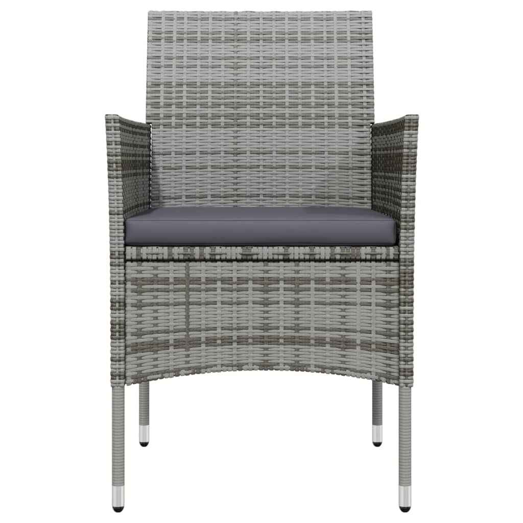 5Dílný Zahradní Jídelní Set S Poduškami Šedý A Černý