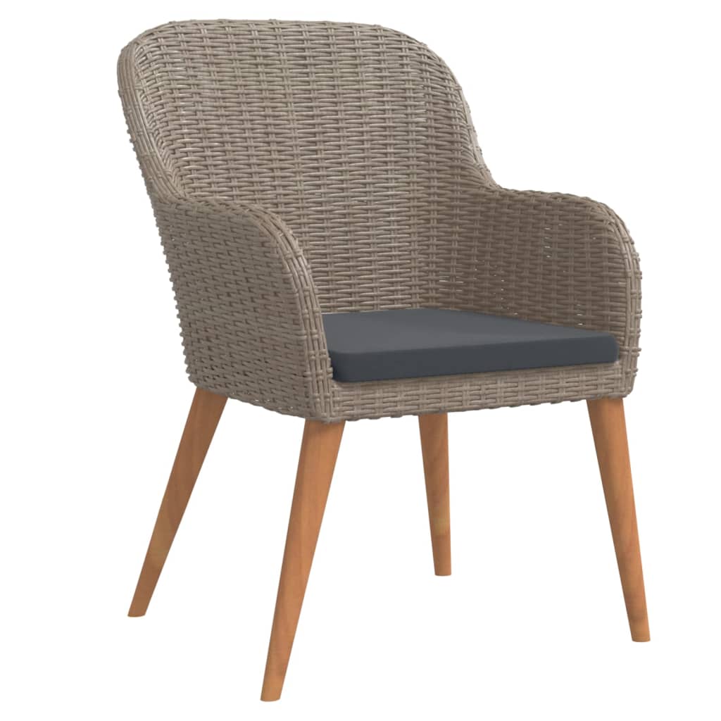 5Dílný Zahradní Jídelní Set S Poduškami Hnědý