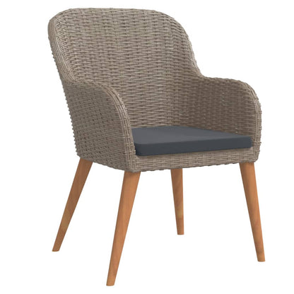 5Dílný Zahradní Jídelní Set S Poduškami Hnědý