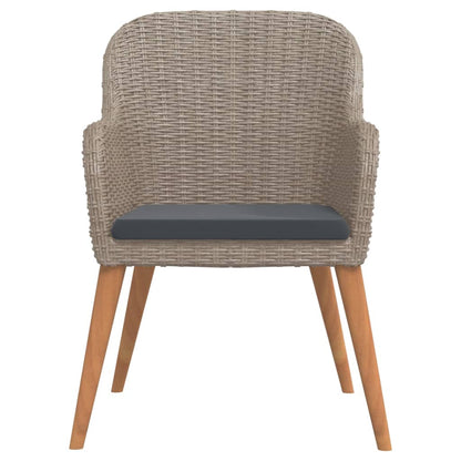 5Dílný Zahradní Jídelní Set S Poduškami Hnědý