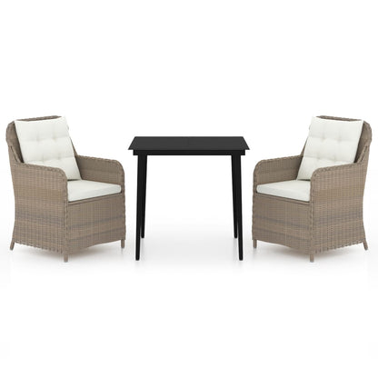 3Dílný Zahradní Jídelní Set Hnědý