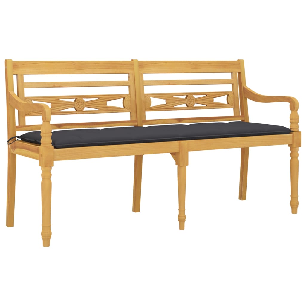 Lavice Batavia S Antracitovou Poduškou 150 Cm Masivní Teak