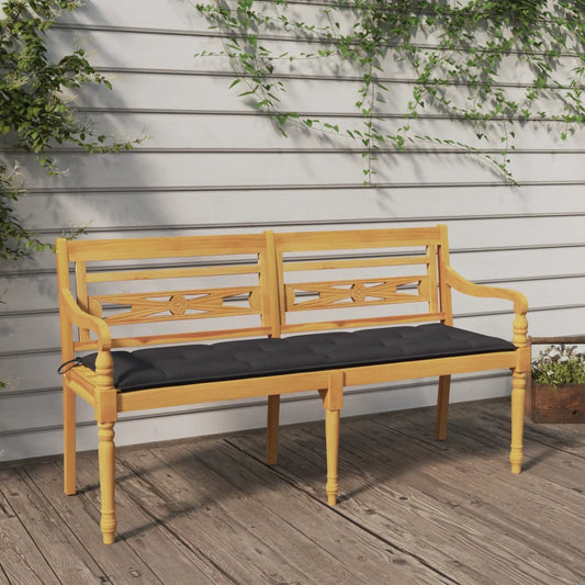 Lavice Batavia S Antracitovou Poduškou 150 Cm Masivní Teak