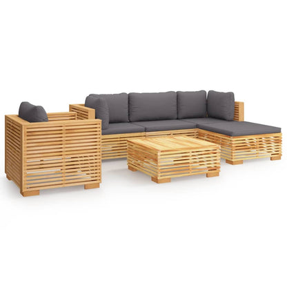6Dílná Zahradní Sedací Souprava S Poduškami Masivní Teak