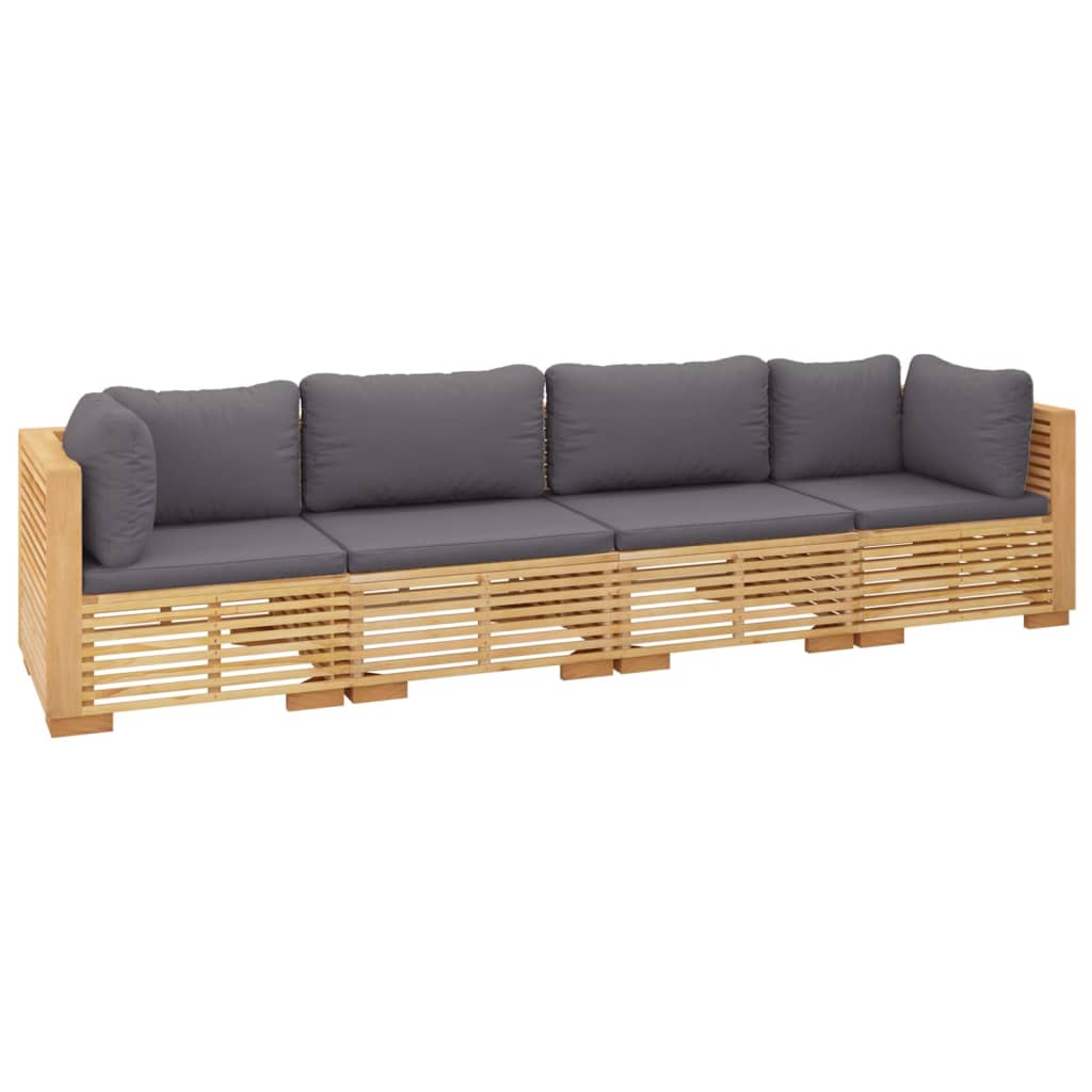4Dílná Zahradní Sedací Souprava S Poduškami Masivní Teak