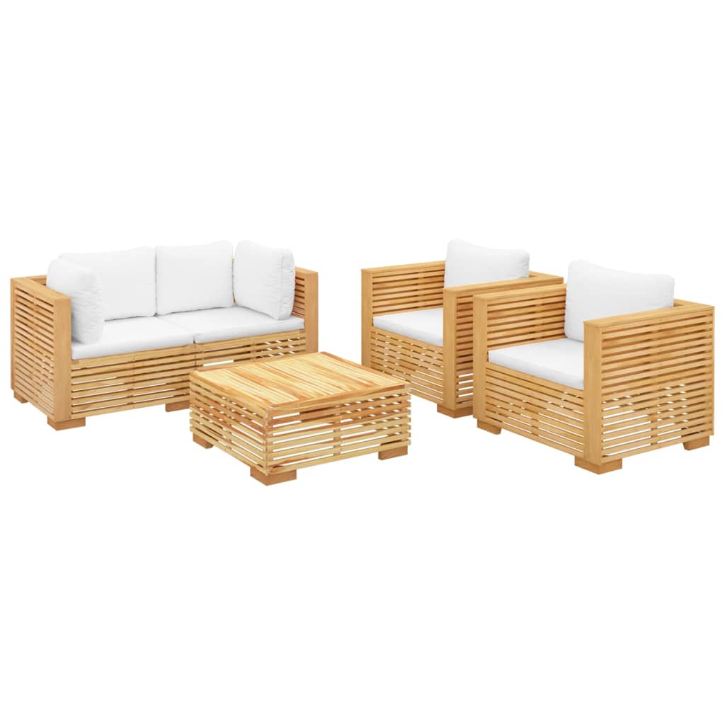 5Dílná Zahradní Sedací Souprava S Poduškami Masivní Teak