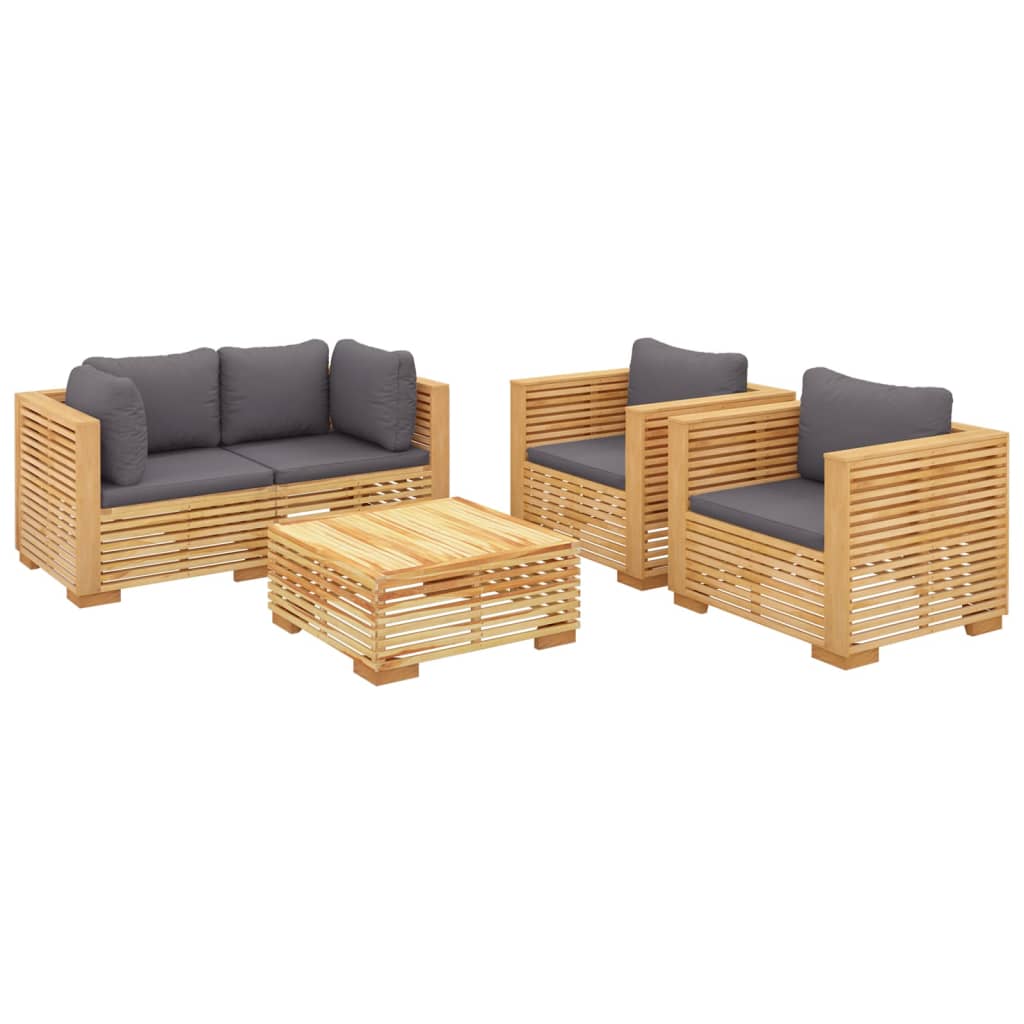 5Dílná Zahradní Sedací Souprava S Poduškami Masivní Teak