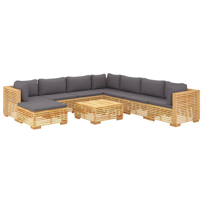 9Dílná Zahradní Sedací Souprava S Poduškami Masivní Teak
