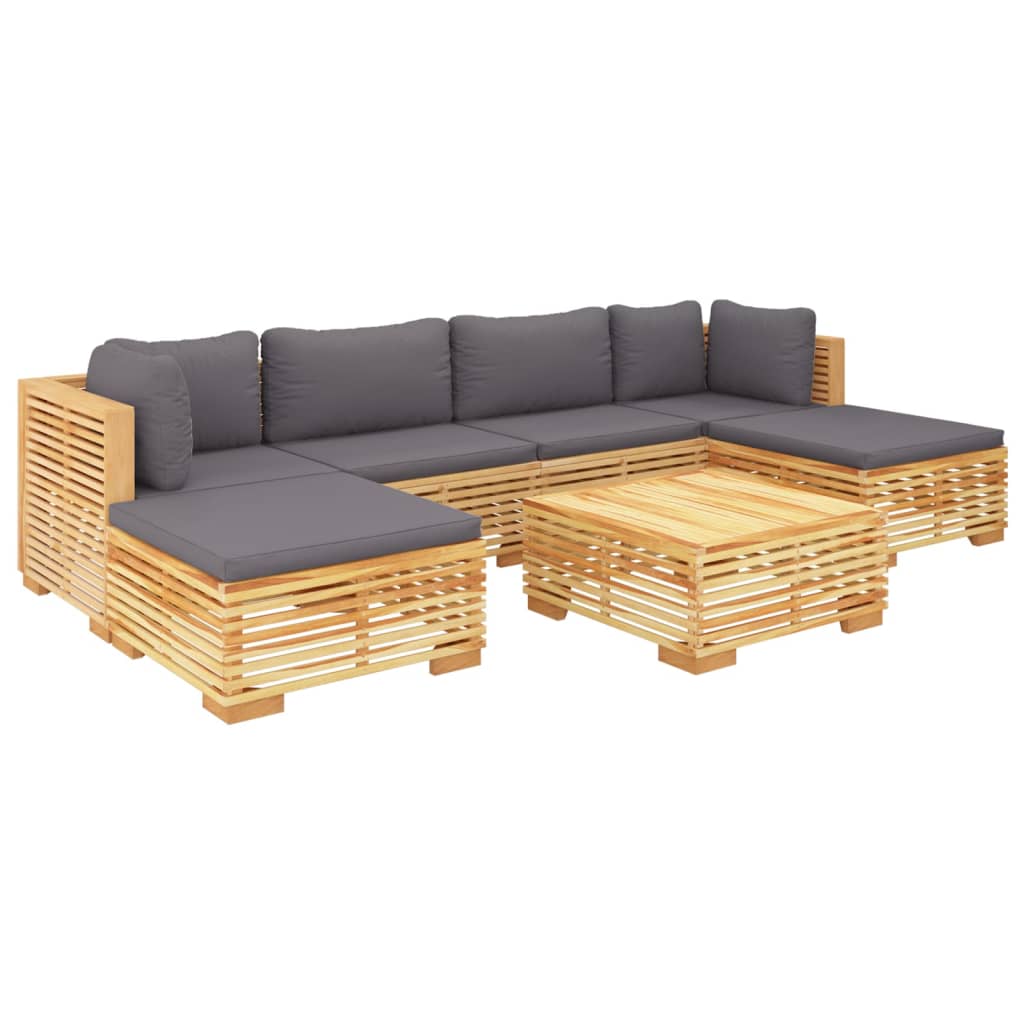 7Dílná Zahradní Sedací Souprava S Poduškami Masivní Teak
