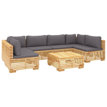 7Dílná Zahradní Sedací Souprava S Poduškami Masivní Teak