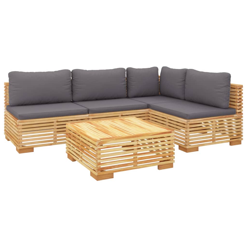 5Dílná Zahradní Sedací Souprava S Poduškami Masivní Teak