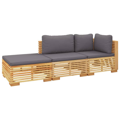 3Dílná Zahradní Sedací Souprava S Poduškami Masivní Teak