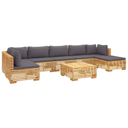 8Dílná Zahradní Sedací Souprava S Poduškami Masivní Teak